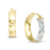 Thumbnail Image 0 of 15.0mm Diamond-Cut Inside-Out Hoop Earrings in 14K Two-Tone Gold