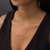 Thumbnail Image 1 of Diamond-Cut Double Circle Pendant in 14K Gold - 20"