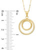 Thumbnail Image 2 of Diamond-Cut Double Circle Pendant in 14K Gold - 20"