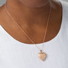 Thumbnail Image 1 of Filigree Etched Heart-Shaped Locket in Sterling Silver with Rose Rhodium