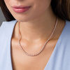Thumbnail Image 1 of 1.00 CT. T.W. Diamond Two-Stone "S" Curve Tennis Necklace in Sterling Silver with Rose Rhodium - 17"