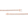 Thumbnail Image 2 of 1.00 CT. T.W. Diamond Two-Stone "S" Curve Tennis Necklace in Sterling Silver with Rose Rhodium - 17"