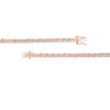 Thumbnail Image 3 of 1.00 CT. T.W. Diamond Two-Stone "S" Curve Tennis Necklace in Sterling Silver with Rose Rhodium - 17"
