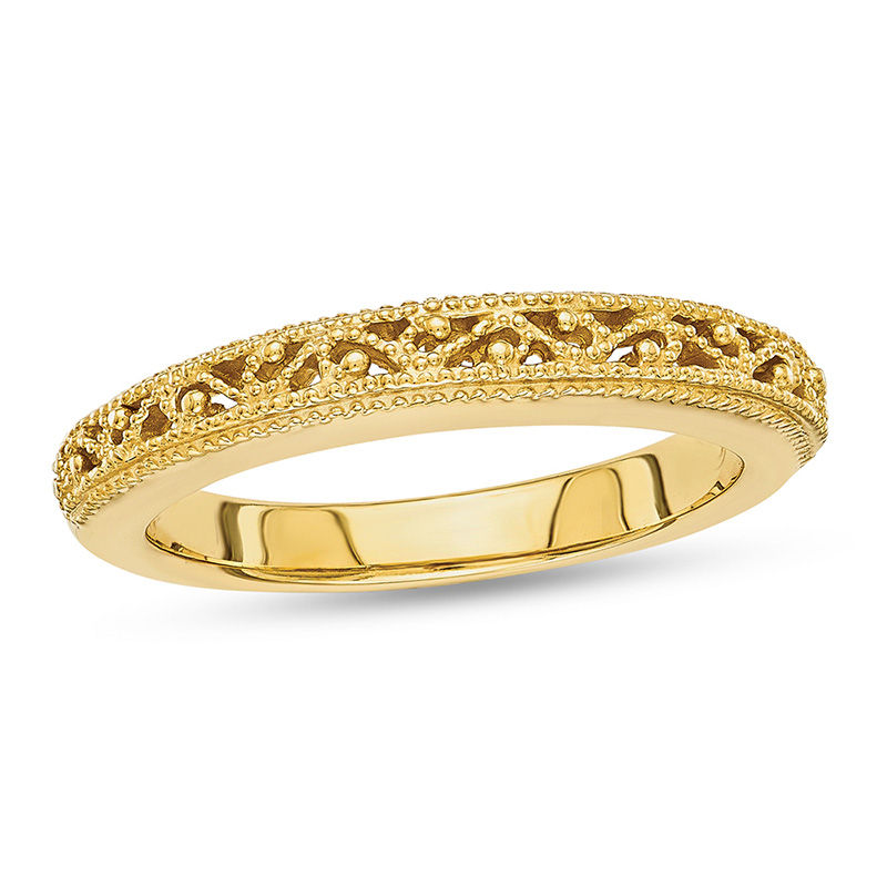 Ladies' 3.0mm Filigree Vintage-Style Wedding Band in 14K Gold|Peoples Jewellers