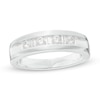 Thumbnail Image 1 of Men's 0.50 CT. T.W. Baguette and Round Diamond Wedding Band in 10K White Gold