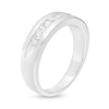 Thumbnail Image 3 of Men's 0.50 CT. T.W. Baguette and Round Diamond Wedding Band in 10K White Gold
