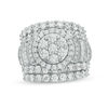 Thumbnail Image 1 of 5.01 CT. T.W. Composite Diamond Double Frame Collar Three Piece Bridal Set in 14K White Gold