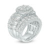 Thumbnail Image 2 of 5.01 CT. T.W. Composite Diamond Double Frame Collar Three Piece Bridal Set in 14K White Gold