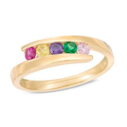 Mother's Birthstone Bypass Ring (3-7 Stones)