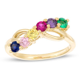 Mother's Birthstone Bypass Ring (3-7 Stones)