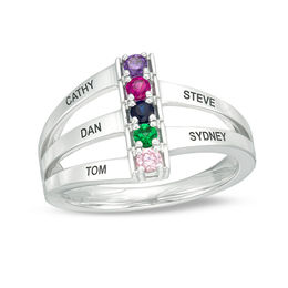 Birthstone Stackable Ring (1-5 Stones and Names)