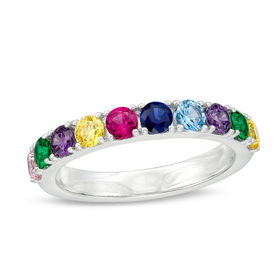 Mother s 3.0mm Birthstone Eternity Style Ring 3 12 Stones