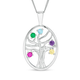 Mother's Birthstone Family Tree Pendant (3-7 Stones)