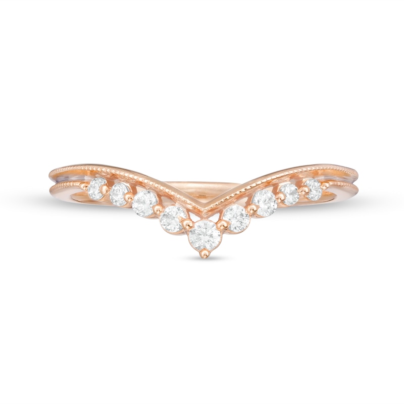 0.145 CT. T.W. Diamond Chevron Anniversary Band in 10K Rose Gold|Peoples Jewellers