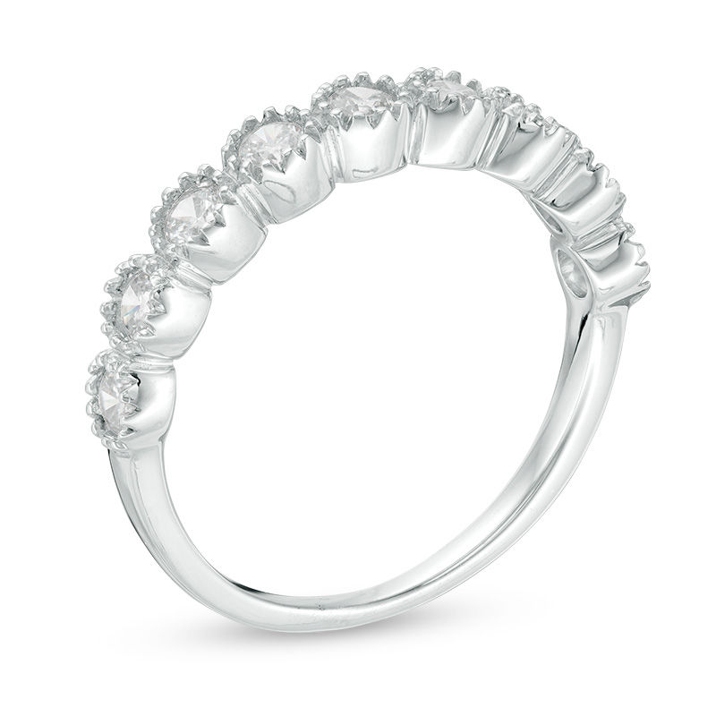 Main Image 3 of 0.45 CT. T.W. Diamond Vintage-Style Nine Stone Anniversary Band in 10K White Gold
