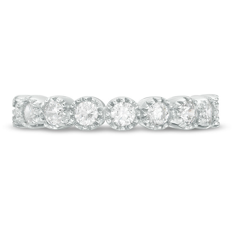 Main Image 4 of 0.45 CT. T.W. Diamond Vintage-Style Nine Stone Anniversary Band in 10K White Gold
