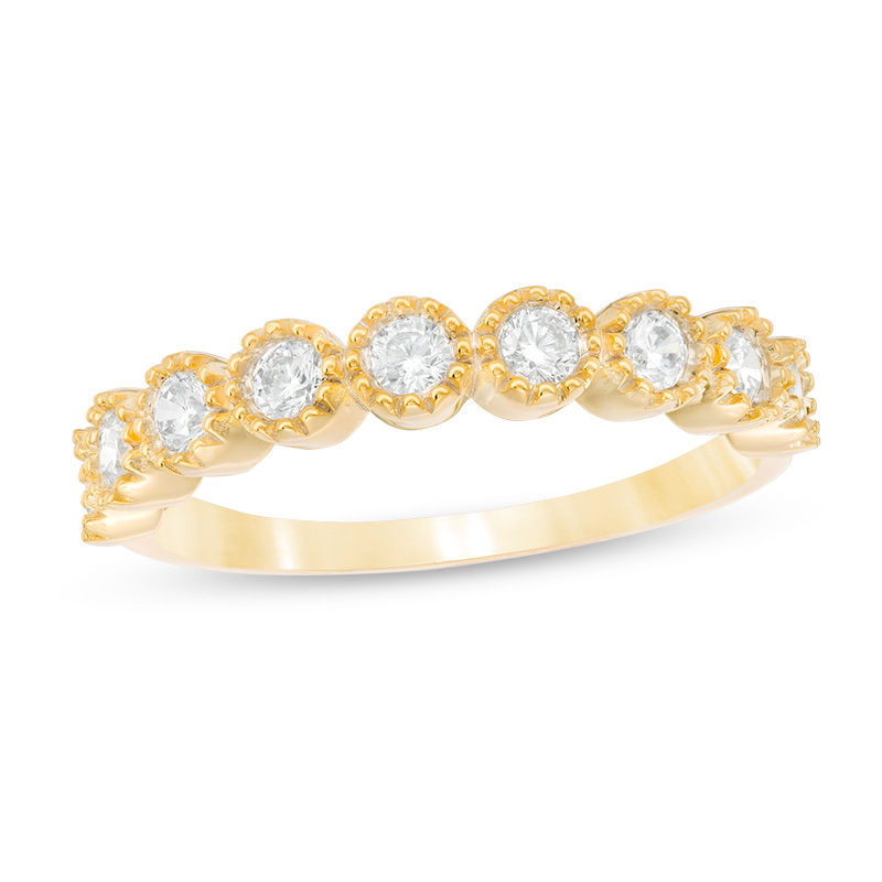 0.45 CT. T.W. Diamond Vintage-Style Nine Stone Anniversary Band in 10K Gold