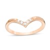 Thumbnail Image 0 of 0.085 CT. T.W. Diamond Five Stone Chevron Anniversary Band in 10K Rose Gold