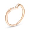 Thumbnail Image 2 of 0.085 CT. T.W. Diamond Five Stone Chevron Anniversary Band in 10K Rose Gold