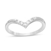 Thumbnail Image 0 of 0.085 CT. T.W. Diamond Five Stone Chevron Anniversary Band in 10K White Gold