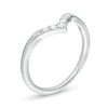 Thumbnail Image 2 of 0.085 CT. T.W. Diamond Five Stone Chevron Anniversary Band in 10K White Gold