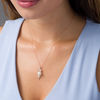 Thumbnail Image 1 of Cultured Freshwater Pearl and 0.13 CT. T.W. Diamond Three Stone Bypass Pendant in 10K Rose Gold - 17"