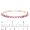 Thumbnail Image 2 of Sideways Oval Amethyst Line Bangle in Sterling Silver with Rose Rhodium