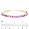 Thumbnail Image 3 of Sideways Oval Amethyst Line Bangle in Sterling Silver with Rose Rhodium