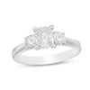 Thumbnail Image 1 of 1.00 CT. T.W. Multi-Diamond Cushion Three Stone Engagement Ring in 14K White Gold