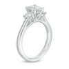 Thumbnail Image 2 of 1.00 CT. T.W. Multi-Diamond Cushion Three Stone Engagement Ring in 14K White Gold