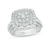 Thumbnail Image 1 of 2.95 CT. T.W. Diamond Triple Frame Multi-Row Engagement Ring in 10K White Gold