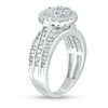 Thumbnail Image 2 of 0.75 CT. T.W. Composite Diamond Frame Multi-Row Engagement Ring in 10K White Gold