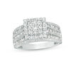 Thumbnail Image 1 of 1.00 CT. T.W. Composite Diamond Square Frame Multi-Row Engagement Ring in 10K White Gold