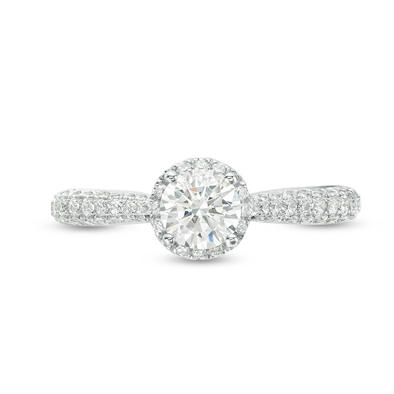 Main Image 4 of Vera Wang Love Collection 1.23 CT. T.W. Diamond Frame Engagement Ring in 14K White Gold