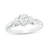 Thumbnail Image 0 of 1.00 CT. T.W. Certified Pear-Shaped Diamond Past Present Future® Engagement Ring in 14K White Gold (I/SI2)