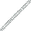 Thumbnail Image 0 of 2.00 CT. T.W. Baguette and Round Diamond Link Bracelet in 10K White Gold - 7.5"