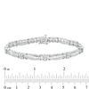 Thumbnail Image 2 of 2.00 CT. T.W. Baguette and Round Diamond Link Bracelet in 10K White Gold - 7.5"