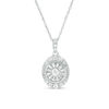 Thumbnail Image 0 of 0.50 CT. T.W. Diamond Oval Frame Pendant in 10K White Gold