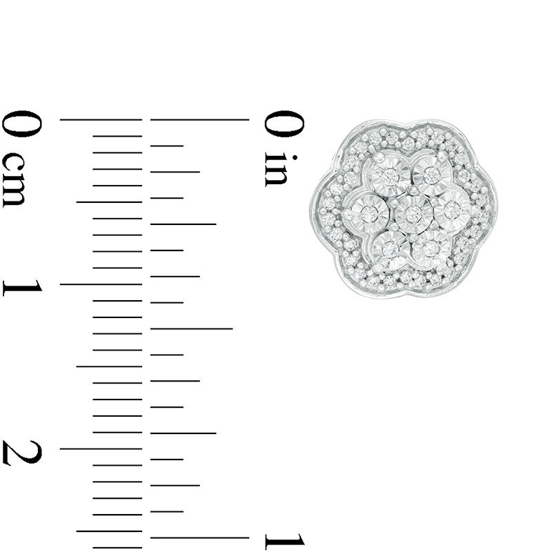 0.25 CT. T.W. Composite Diamond Flower Frame Stud Earrings in Sterling Silver