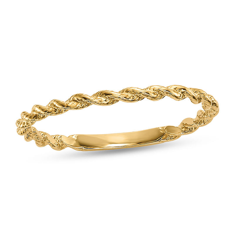 Ladies' 1.5mm Twist Rope Wedding Band in 14K Gold|Peoples Jewellers