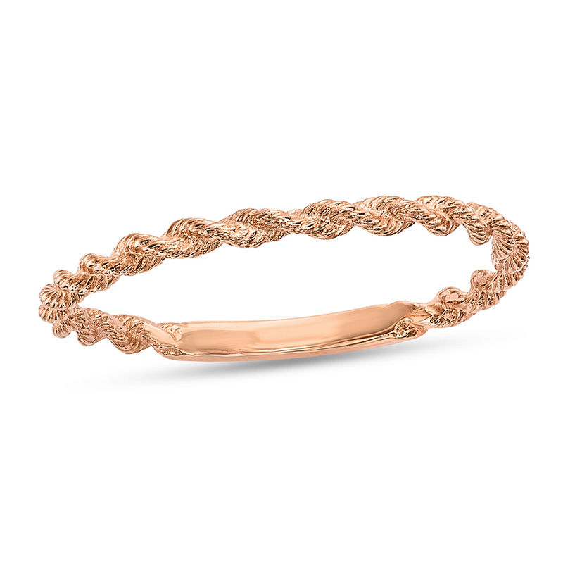 Ladies' 1.5mm Twist Rope Wedding Band in 14K Rose Gold|Peoples Jewellers