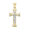 Thumbnail Image 0 of Italian Gold Men's Crucifix Necklace Charm in 14K Two-Tone Gold