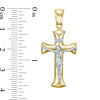 Thumbnail Image 1 of Italian Gold Men's Crucifix Necklace Charm in 14K Two-Tone Gold