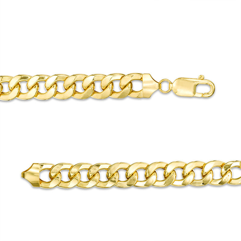Main Image 3 of Men's 230 Gauge Curb Chain ID Bracelet in 14K Gold = 8.0"
