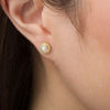 Thumbnail Image 1 of 4.0mm Cultured Freshwater Pearl Bead Frame Stud Earrings in 10K Gold