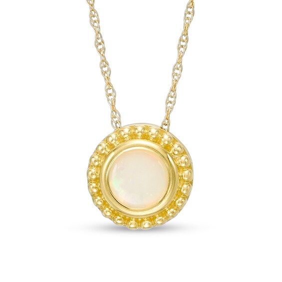 5.0mm Opal Bead Frame Pendant in 10K Gold