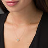 Thumbnail Image 2 of 5.0mm Blue Topaz Bead Frame Pendant in 10K Gold