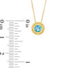 Thumbnail Image 3 of 5.0mm Blue Topaz Bead Frame Pendant in 10K Gold