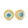 Thumbnail Image 0 of 4.0mm Blue Topaz Bead Frame Stud Earrings in 10K Gold