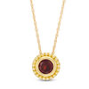 Thumbnail Image 0 of 5.0mm Garnet Bead Frame Pendant in 10K Gold